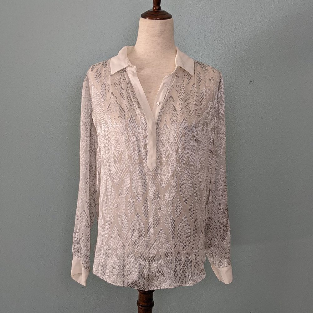 NWOT Rebecca Taylor long sleeve snakeskin S
